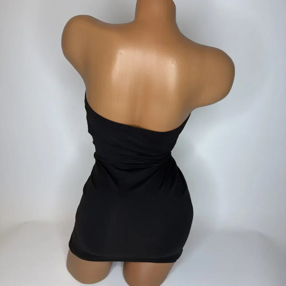 Assets Red Hot Label Spanx Size Medium Black Bodycon Slip Dress Shapewear EUC